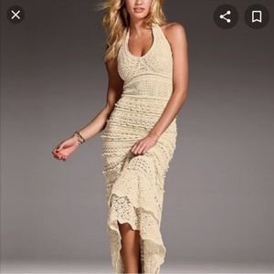 Beautiful crochet MODA International linen dress.